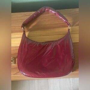 Soft Puffer Hobo Handbag A New Day Brand 10x6.5x2.25” Burgundy